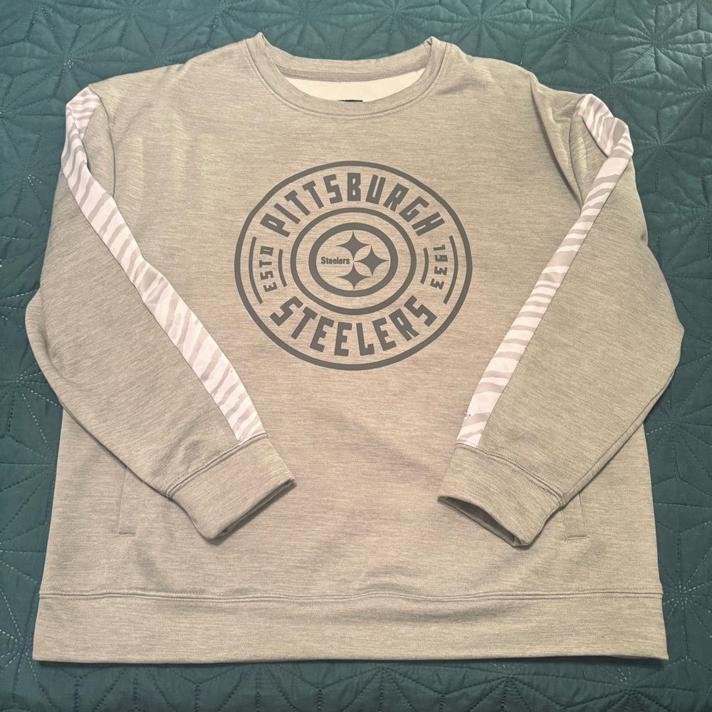 Pittsburgh Steelers Gray Crewneck Women’s Unisex Medium